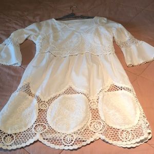 NWOT Bell sleeve White dress